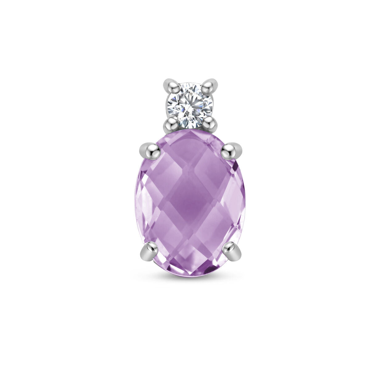 Zilveren hanger amethist en zirkonia