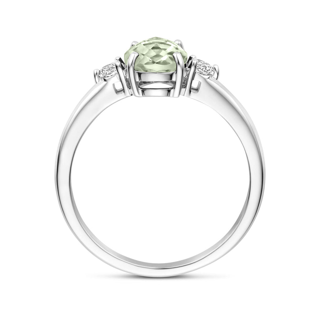 Zilveren ring groen amethist