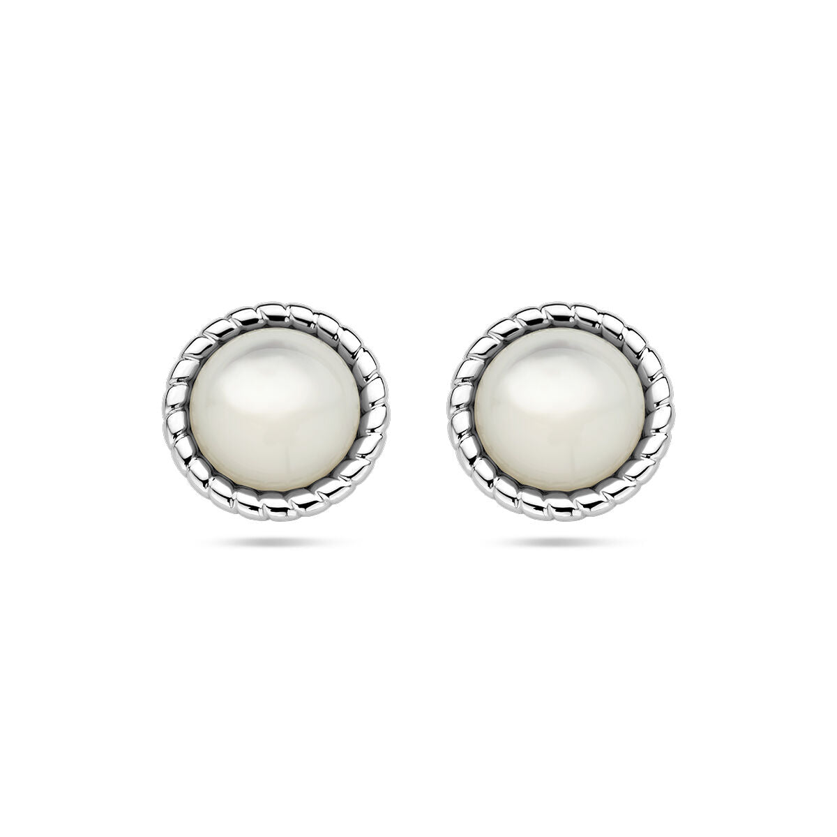 Zilveren oorknoppen parelmoer