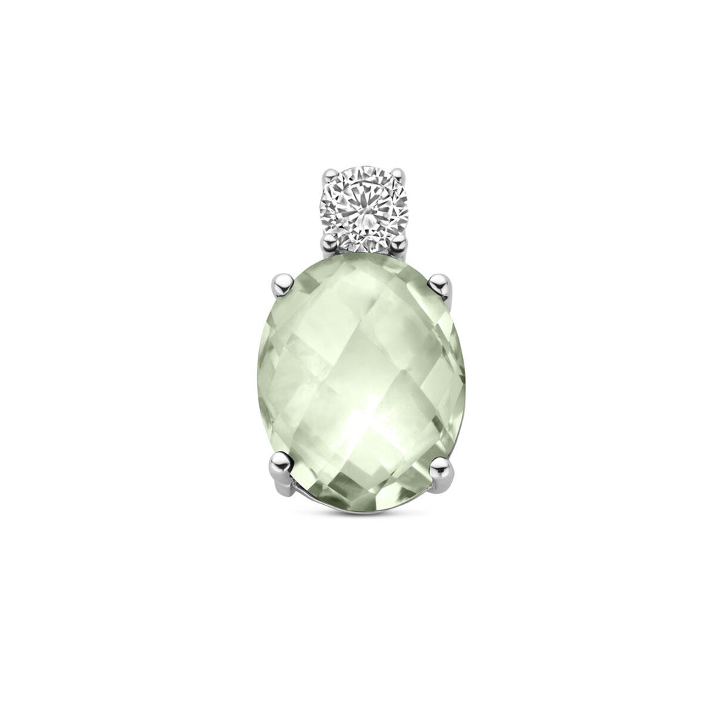 Zilveren hanger groen amethist