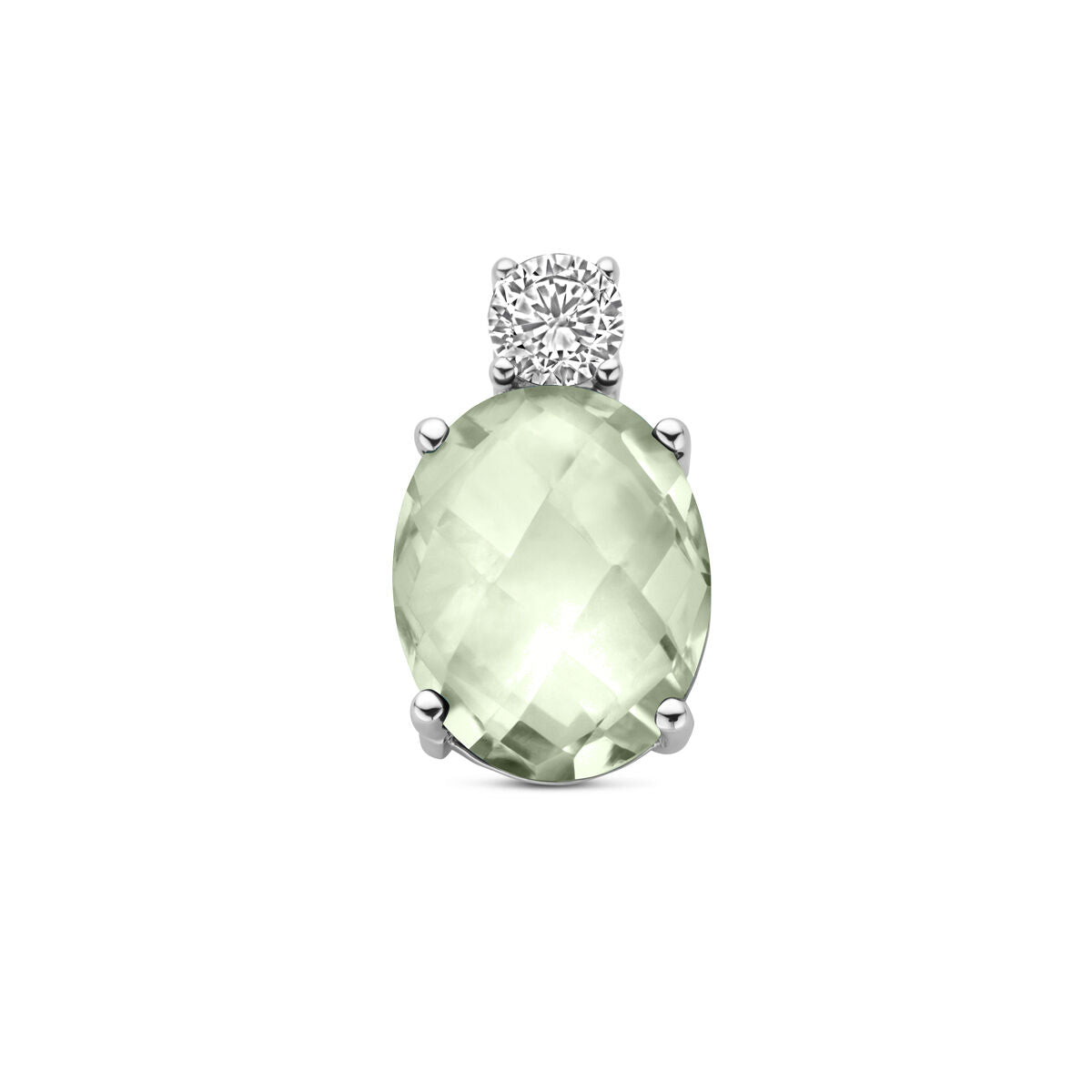 Zilveren hanger groen amethist