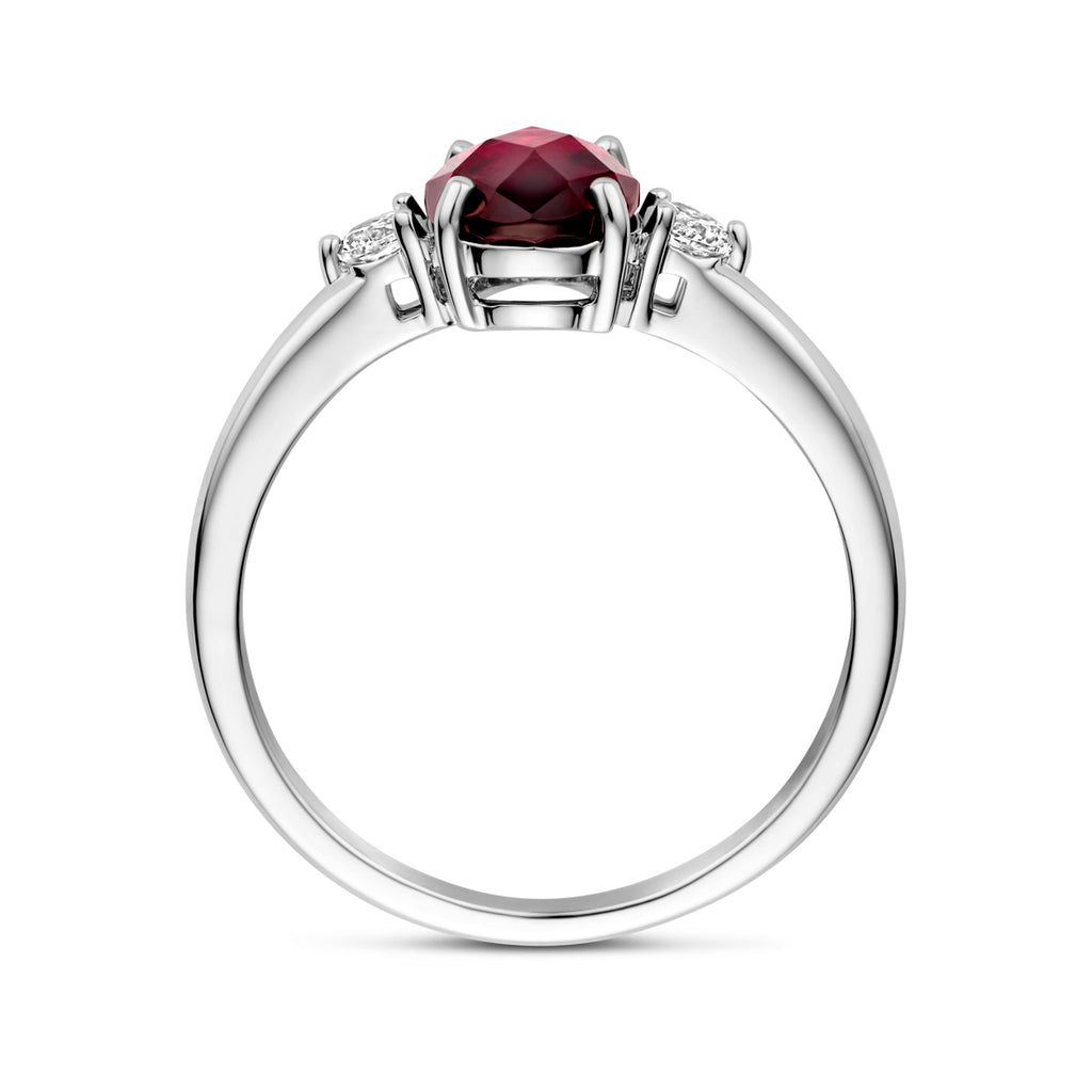 ring granaat en zirkonia